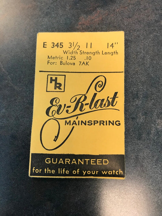 HR EvRlast Mainspring for Bulova caliber 7AK - Steel