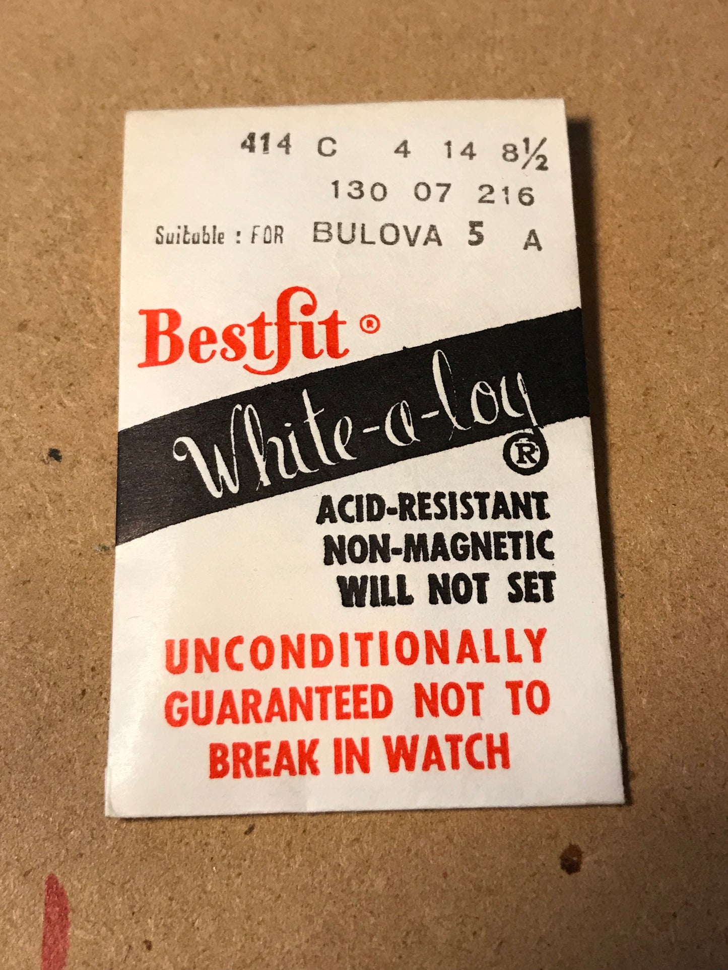 BESTFIT Mainspring 414C for Benrus AB, AZ, BL, Michel 382, Enicar 210, 680, Durowe 753, Helvetia 110 - Alloy