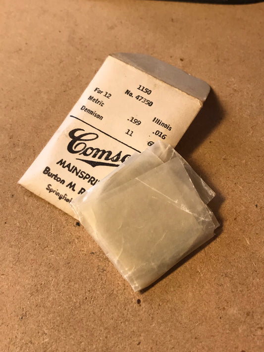 Comsco Mainspring #1150 for 12s Illinois Factory No 47350 - Steel