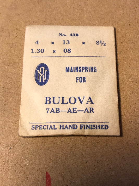 RN Mainspring No. 438 for Bulova 7AB, 7AE, 7AR - steel
