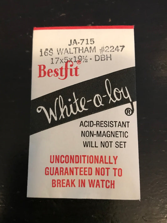 BESTFIT Mainspring JA715 for 16s Waltham Pocket Watches 2247 / 2268 - Alloy