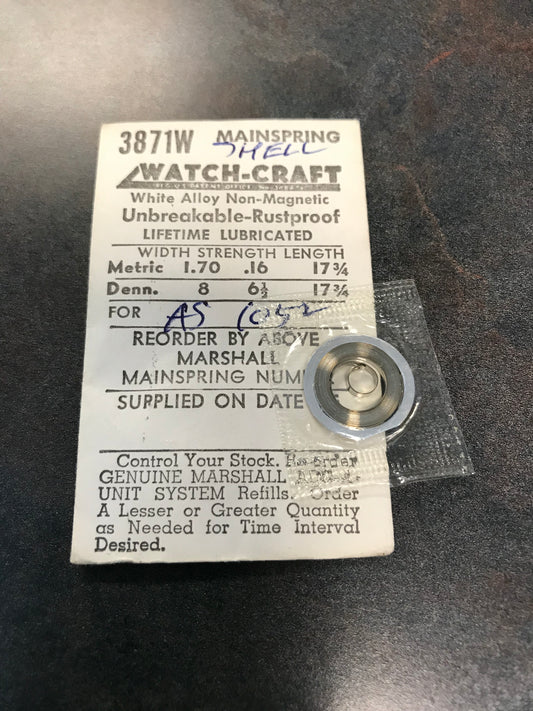 WATCH-CRAFT Mainspring 3871W for AS 1052 / 1054 including GP Shell - Alloy
