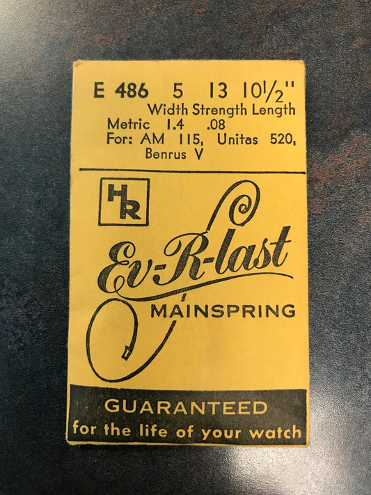 HR EvRlast Mainspring for Benrus V & Unitas 520 - Steel