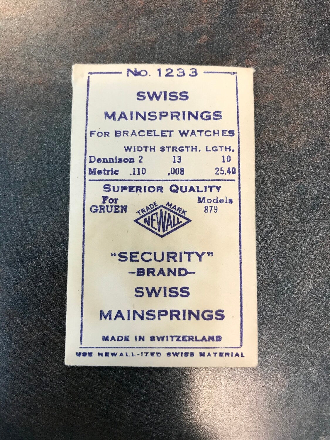 Newall Security Mainspring #1233 for Gruen caliber 879 - Steel