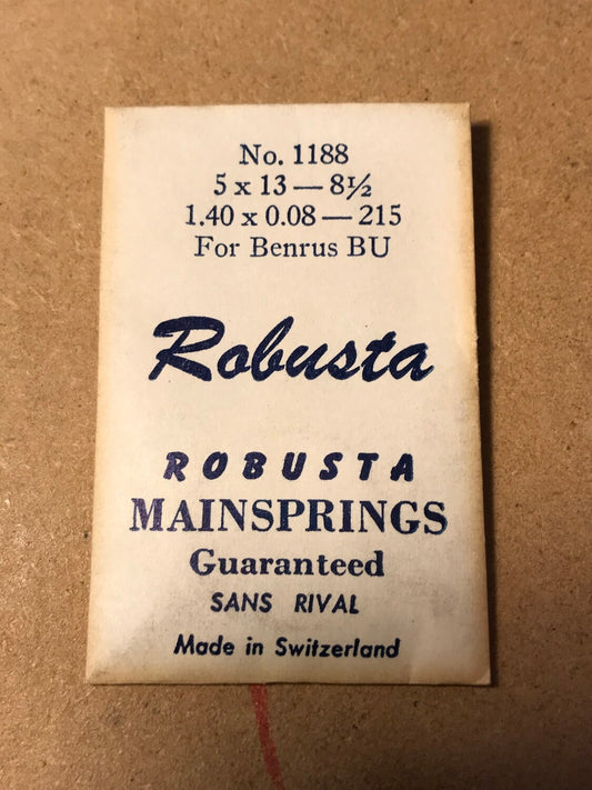 Robusta Mainspring No. 1188 for Benrus caliber BU - Steel