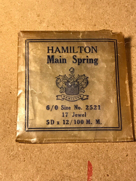 Hamilton Factory Mainspring for 6/0s Hamilton No. 2521 - Steel