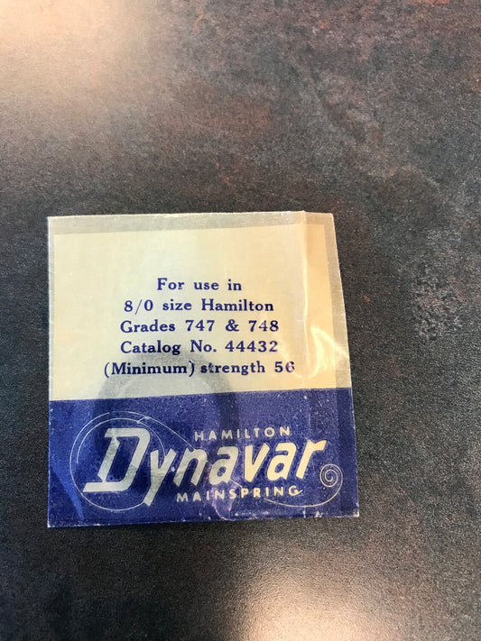 Hamilton Dynavar 8/0s Factory Mainspring #44432- Alloy