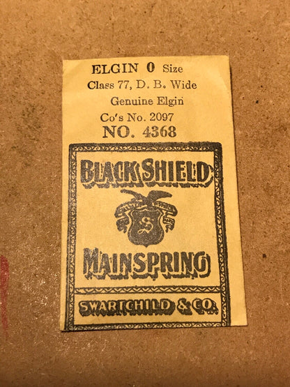 Swartchild Black Shield Mainspring for Elgin 0s #2097 - Steel