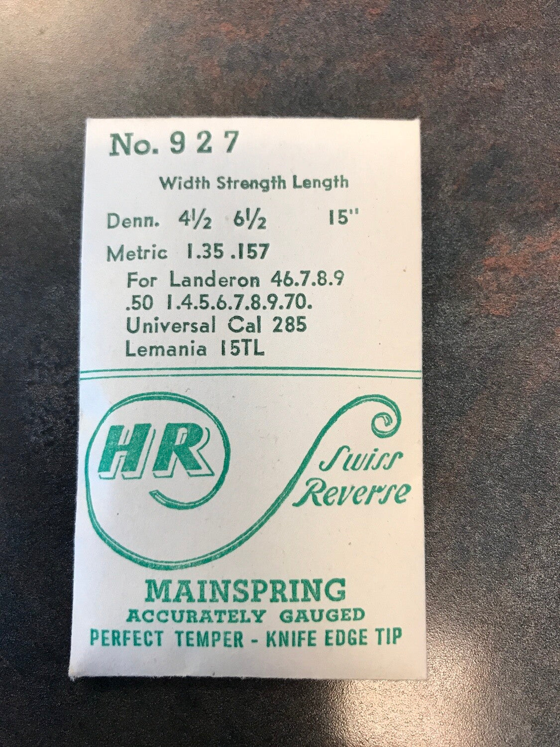 HR Mainspring No. 927 for Landeron, Universal & Lemania Chronographs - Steel