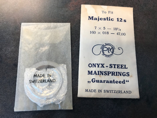 PM Mainspring for Majestic (Swiss) 12s Pocket Watch - ONYX Steel