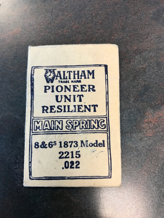 Waltham Factory Mainspring for 6s & 8s 1873 Model No. 2215 - Steel