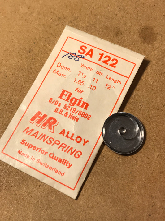 HR Mainspring SA122 for Elgin 8/0s Factory No. 5219 / 6002 - Alloy