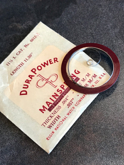Elgin Mainspring No. 6612 for 11½ ligne Grade 643 - Alloy