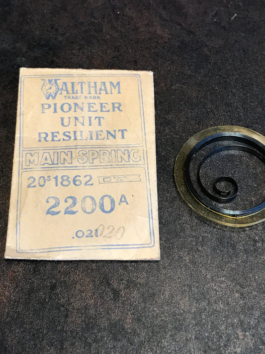 Waltham Factory Mainspring for 20s Model 1862 No. 2200A - Steel