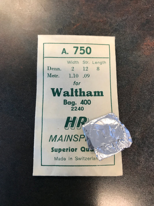 HR Mainspring A750 for Waltham 4 Ligne Baguette Model 400 #2240 - Steel