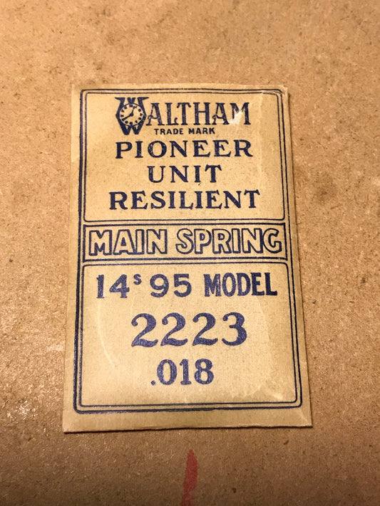 Waltham 14s Factory Mainspring # 2223 for Model 1895 - Steel