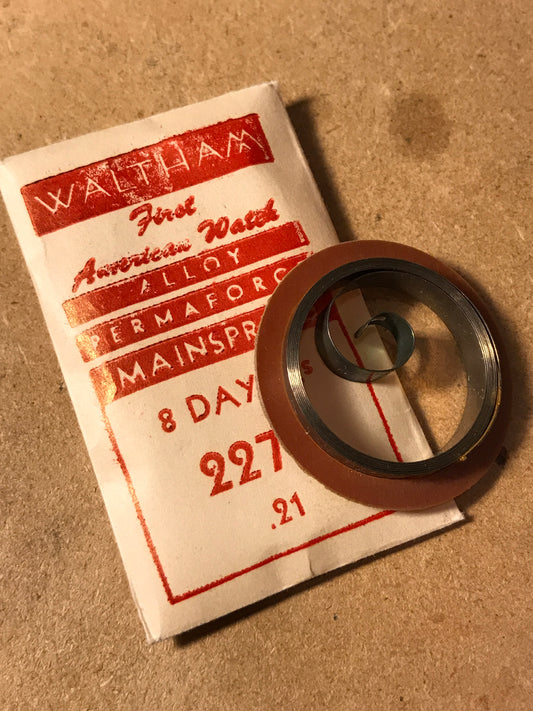Waltham Factory Permaforce Mainspring for 22s 8-Day No. 2275 - Alloy