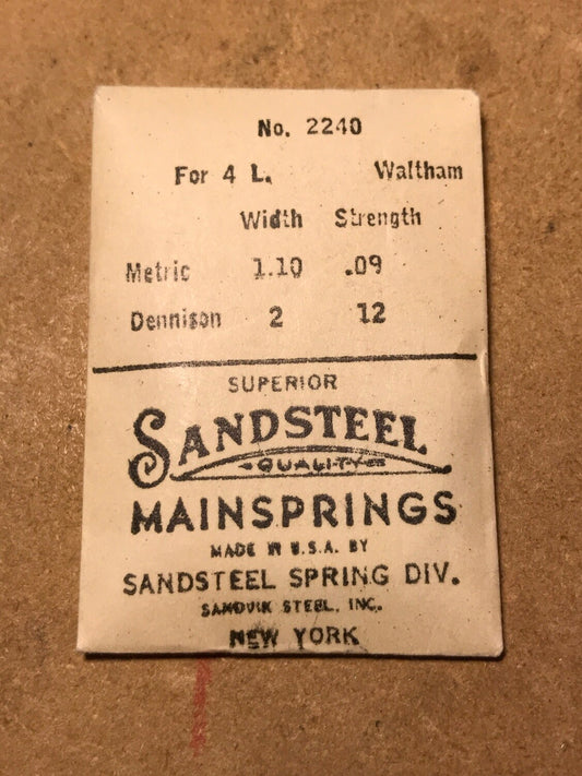Sandsteel Mainspring for Waltham 4 Ligne Model 400 #2240 - Steel