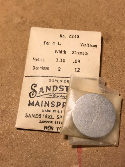 Sandsteel Mainspring for Waltham 4 Ligne Model 400 #2240 - Steel