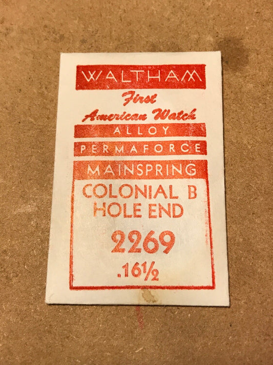 Waltham Factory Mainspring for 12s Colonial B Factory No. 2269 / 2237 - Alloy