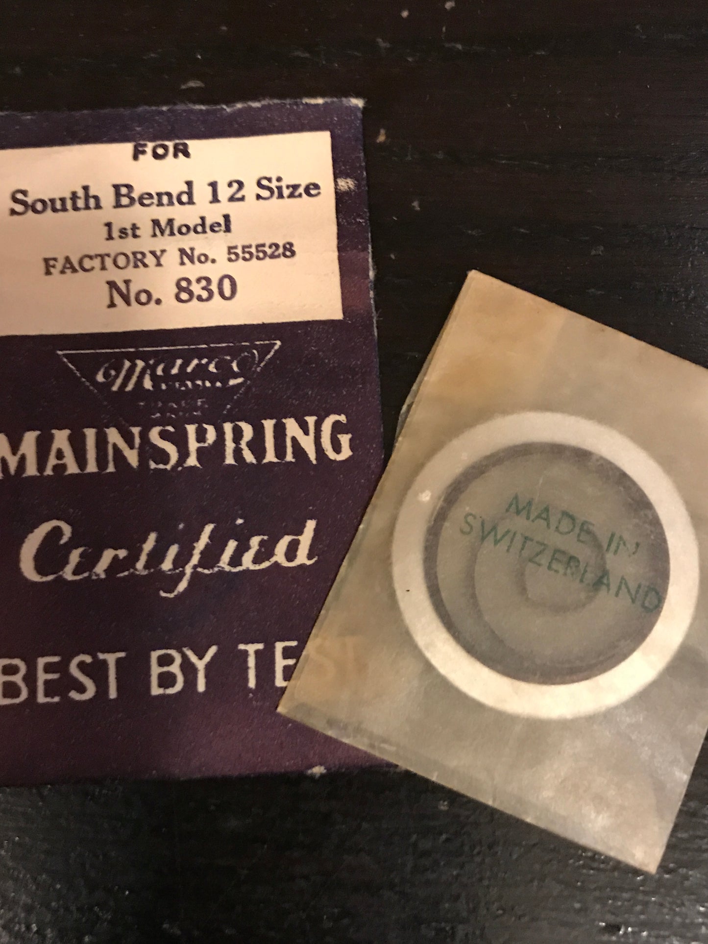 Marco Mainspring #830 for 12s South Bend No. 55528 - Steel