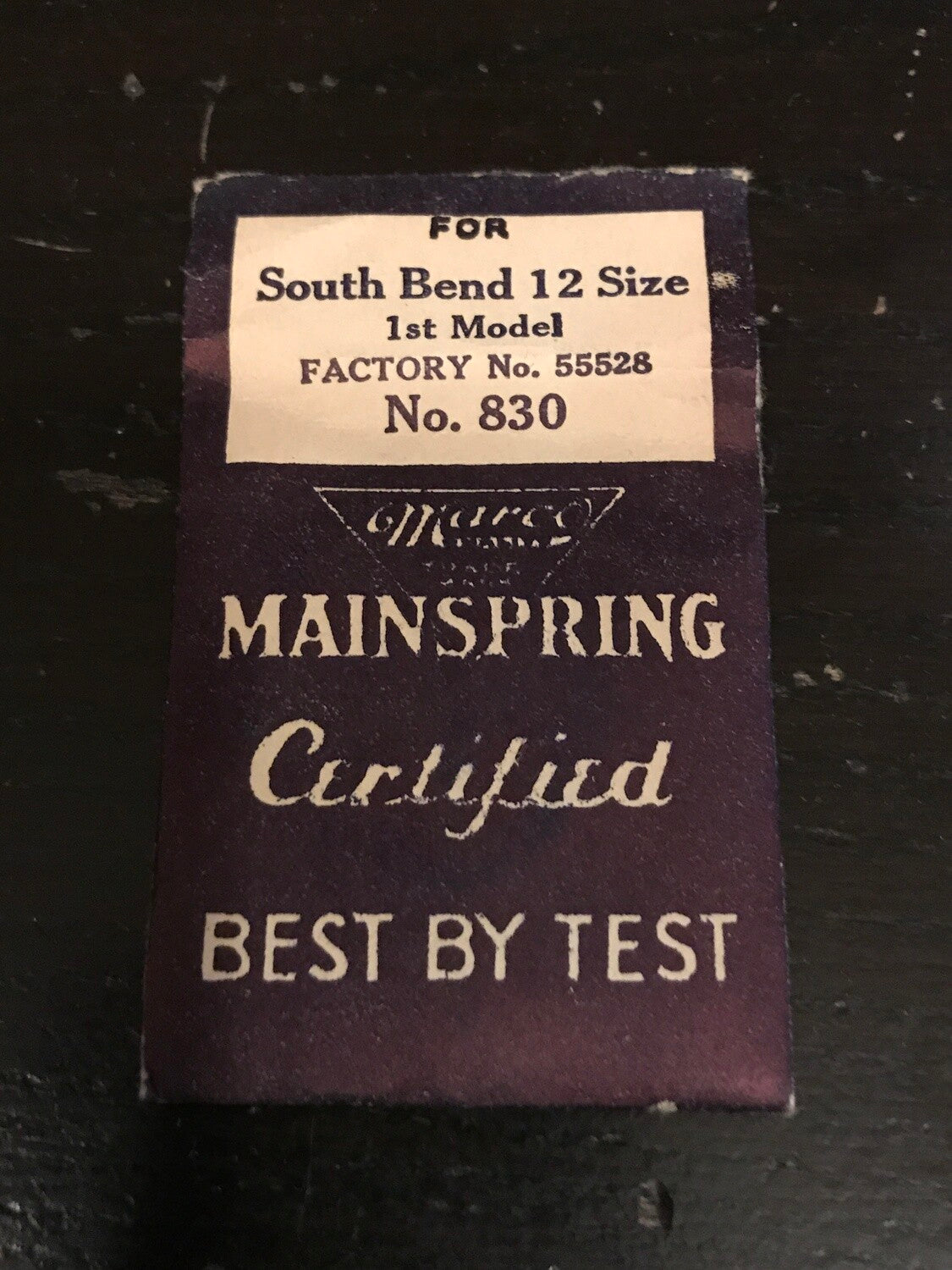 Marco Mainspring #830 for 12s South Bend No. 55528 - Steel