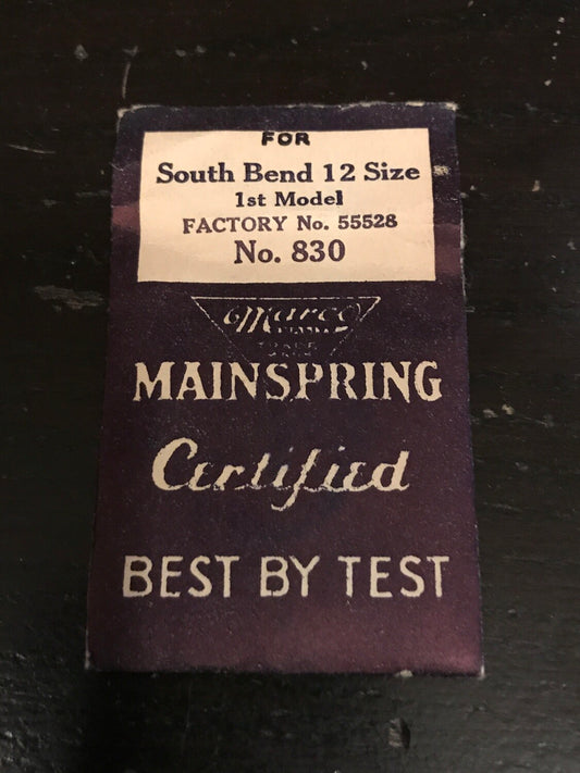 Marco Mainspring #830 for 12s South Bend No. 55528 - Steel