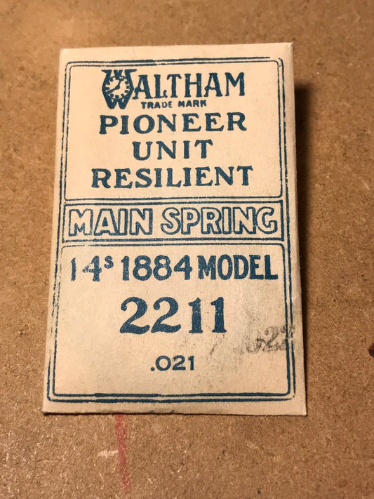Waltham Factory Mainspring for 14s 1884 Model No. 2211 - Steel