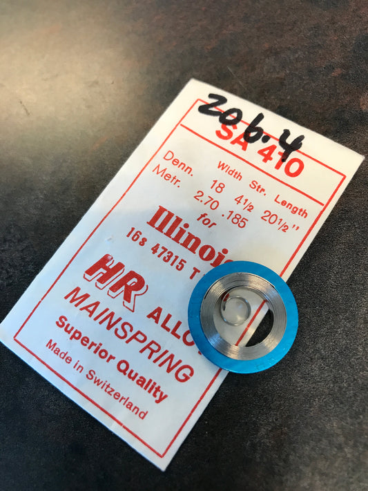 HR Mainspring SA410 for 16s Illinois Factory No. 47315 - Alloy