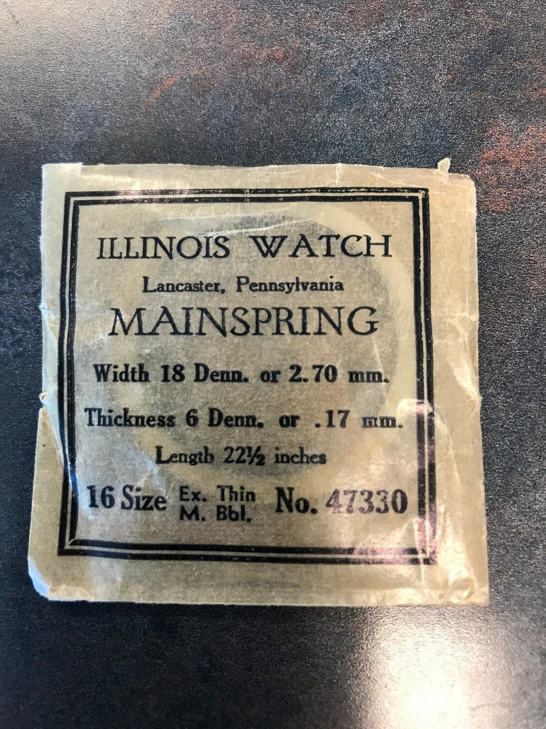 Illinois Factory Mainspring #47330 for 16s movements - Steel