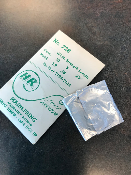 HR Mainspring No. 728 for Font 2124 thru 2144 caliber movements
