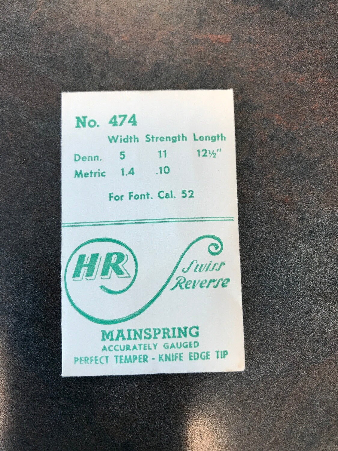 HR Mainspring No. 474 for Font caliber 52 - Steel
