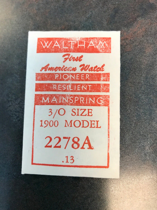 Waltham Factory Mainspring for 0s & 3/0s No. 2278A / 2228 - Alloy
