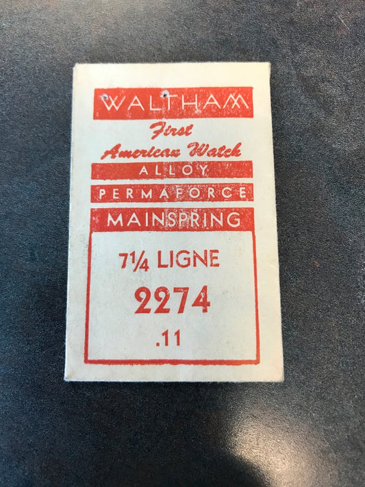 Waltham Factory Mainspring for 7¼ ligne Watches No. 2274 / 2238 - Alloy