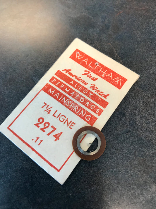 Waltham Factory Mainspring for 7¼ ligne Watches No. 2274 / 2238 - Alloy