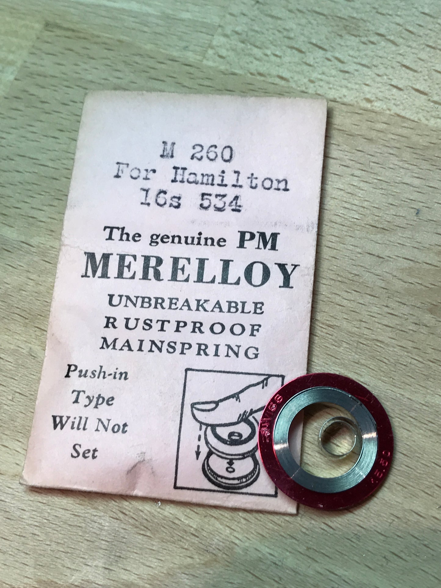 PM Merelloy Mainspring M260 - Hamilton 16s movements No. 534 - Alloy