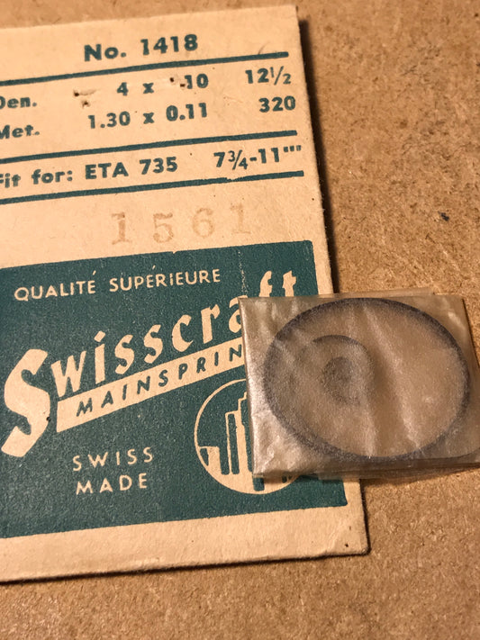 Swisscraft Mainspring No. 1418 for ETA caliber 735 - Steel