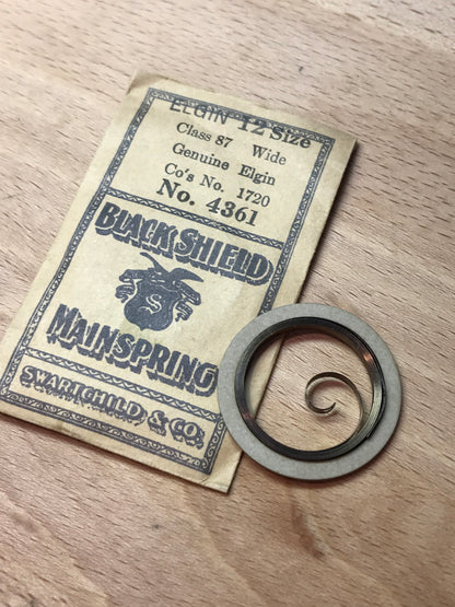 Swartchild Mainspring for 12s Elgin #1720 - Steel