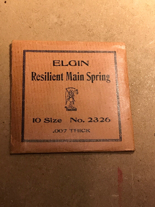 Elgin Factory Mainspring for 10s 1st Model KW Movements No. 2326 - Steel
