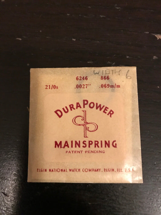 Elgin DuraPower Factory Mainspring for 21/0s No. 6246 - Alloy