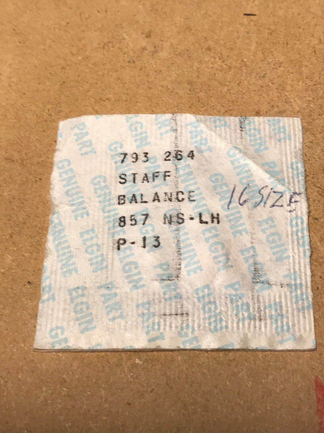 Elgin Factory Balance Staff for 18s Factory No. 857 - New