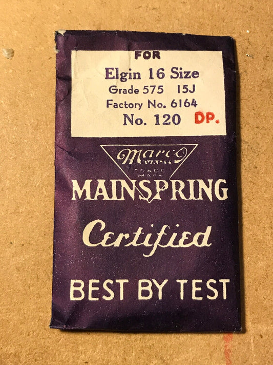 Marco Mainspring #120 for Elgin 16s Grade 575 No. 6161 - Alloy