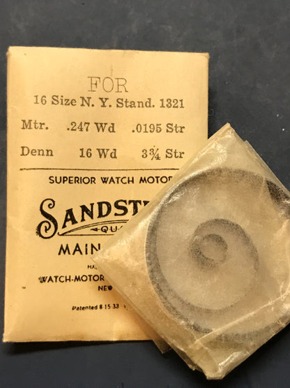 Sandsteel Mainspring for 16s N.Y. Standard No. 1321 - Steel
