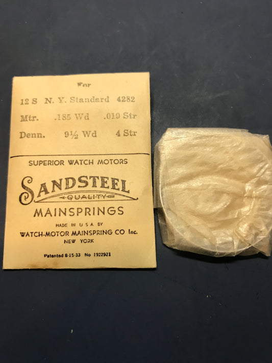 Sandsteel Mainspring for 12s N.Y. Standard No. 4282 - Steel