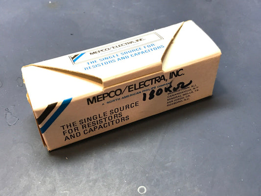100 x 180k Ohm 1/4w MEPCO / ELECTRA 5% resistors - New