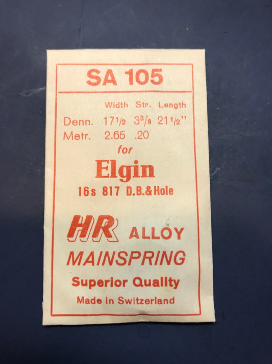 HR Mainspring SA105 for 16s Elgin No. 817 - Alloy