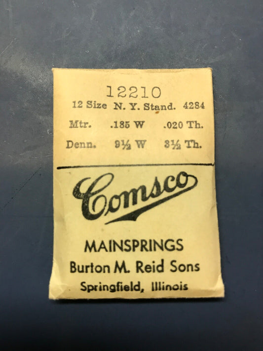 Comsco Mainspring #12211 or 10s N.Y. Standard Factory No. 7080 - Steel