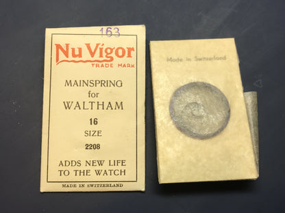 NuVigor Mainspring #163 for 16s Waltham #2208 - Steel