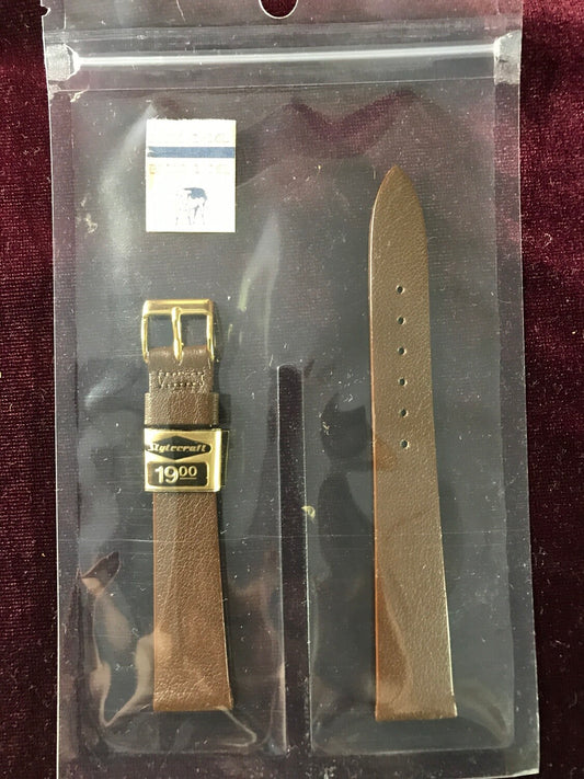 Stylecraft 16mm L Brown Selected Calf Skin Wrist Watch Strap made in Canada