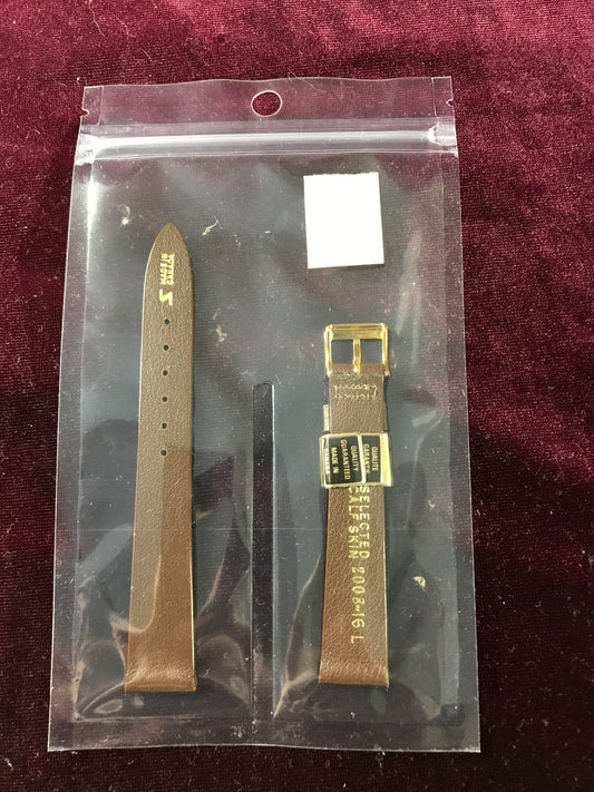 Stylecraft 16mm L Brown Selected Calf Skin Wrist Watch Strap made in Canada